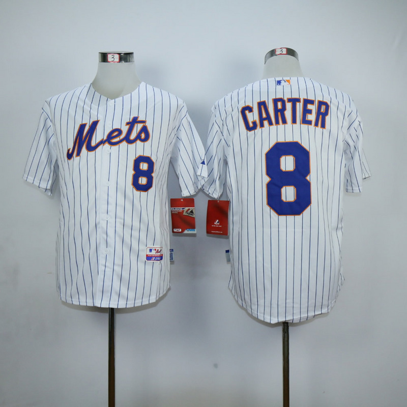 Men New York Mets #8 Carter White MLB Jerseys->youth mlb jersey->Youth Jersey